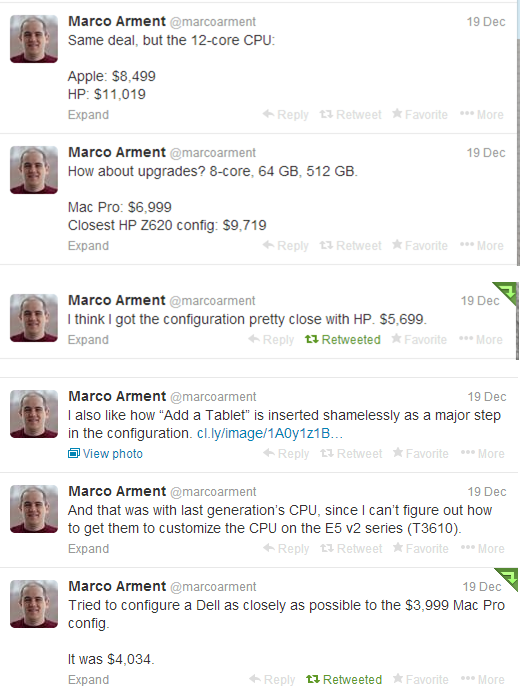 @marcoarment with some interesting numbers on “equivalent” HP and Dell machines.